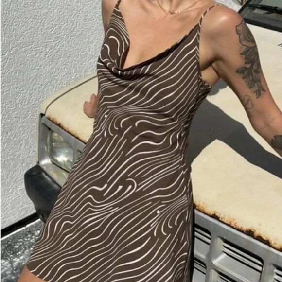 Charlie Holiday Retro Zebra lola mini slip dress size Medium (size 6) NWT - Picture 7 of 12